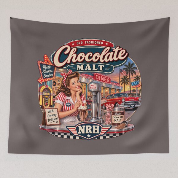 Item preview, Vintage NRH Chocolate Malt Diner metal sign designed and sold by Normandy Road Heritage.