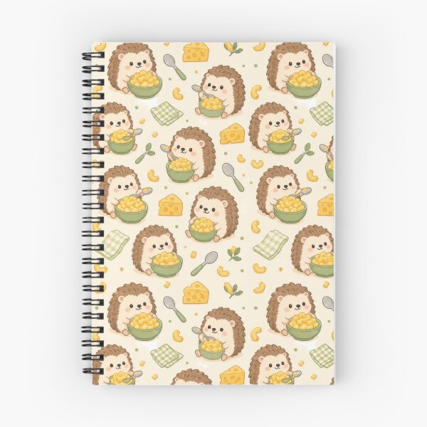 Item preview, Hedgehog Mac and Cheese Kawaii Pattern designed and sold by Soft Berry Studio.