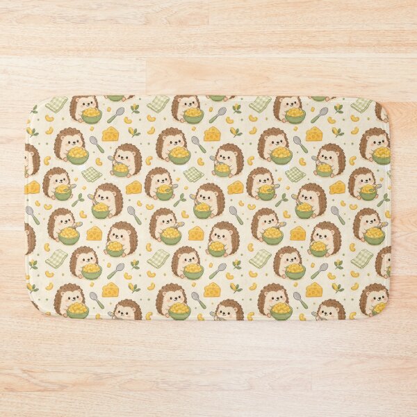 Item preview, Hedgehog Mac and Cheese Kawaii Pattern designed and sold by Soft Berry Studio.