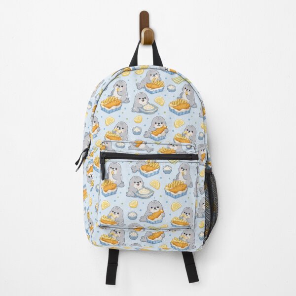 Item preview, Seal Fish and Chips Kawaii Pattern designed and sold by Soft Berry Studio.