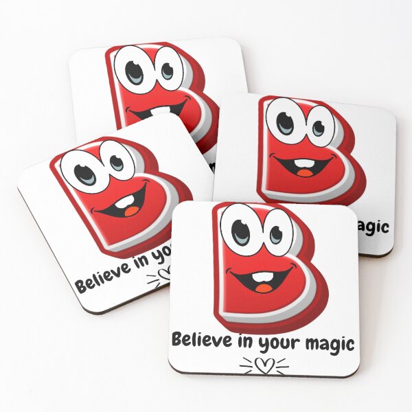 Item preview, Letter B Cute Cartoon Initial - Believe In Your Magic designed and sold by ImaginARTDesign.