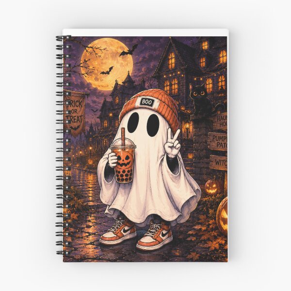 Item preview, Cute Halloween Ghost with Pumpkin Boba – Spooky Season designed and sold by TeikunShop.