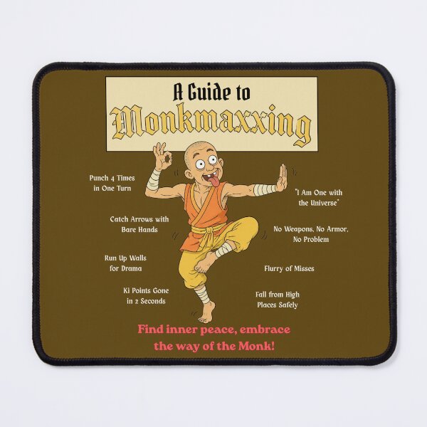 Item preview, A Guide to Monkmaxxing (Dark Edition) - DND RPG Meme designed and sold by Dice_Goblin_Studio.