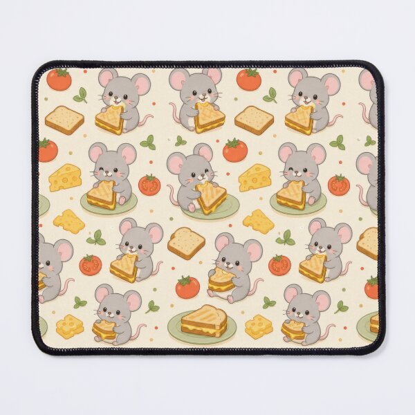 Item preview, Mouse Grilled Cheese Kawaii Pattern designed and sold by Soft Berry Studio.