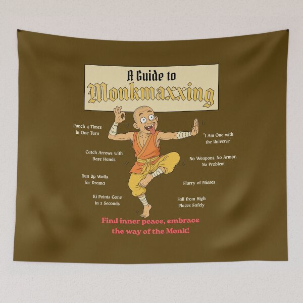 Item preview, A Guide to Monkmaxxing (Dark Edition) - DND RPG Meme designed and sold by Dice_Goblin_Studio.