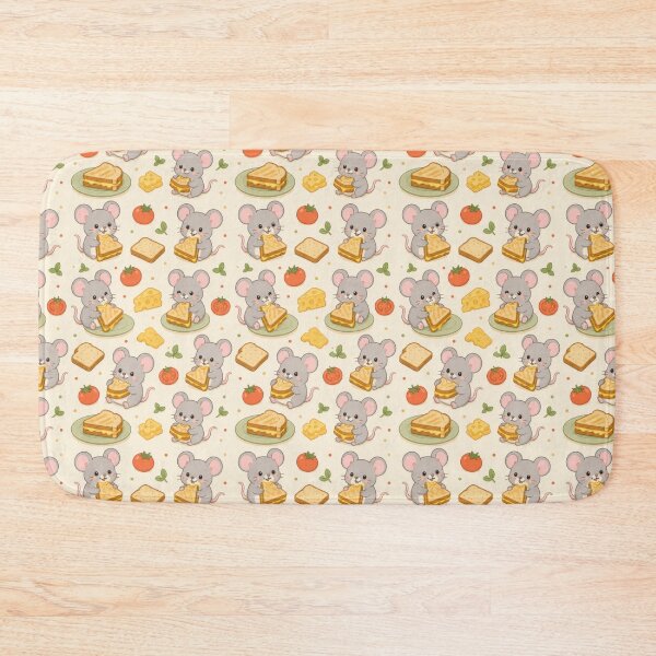 Item preview, Mouse Grilled Cheese Kawaii Pattern designed and sold by Soft Berry Studio.