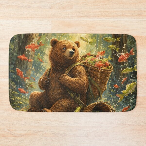 Item preview, Whimsical Bear and Flying Fish designed and sold by Rohan132.