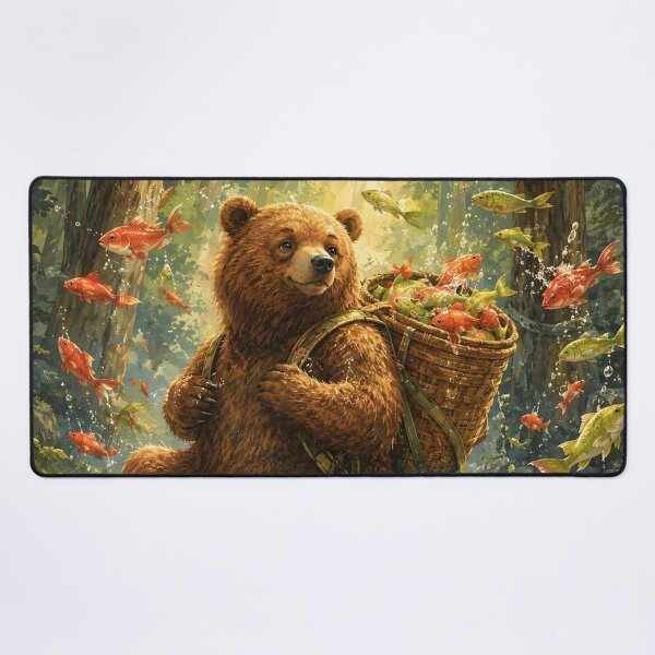 Item preview, Whimsical Bear and Flying Fish designed and sold by Rohan132.
