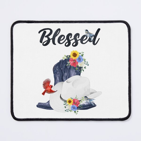 Item preview, Blessed with Cowboy Boots/Hat, Wildflowers & Birds designed and sold by JeweledDesigns.