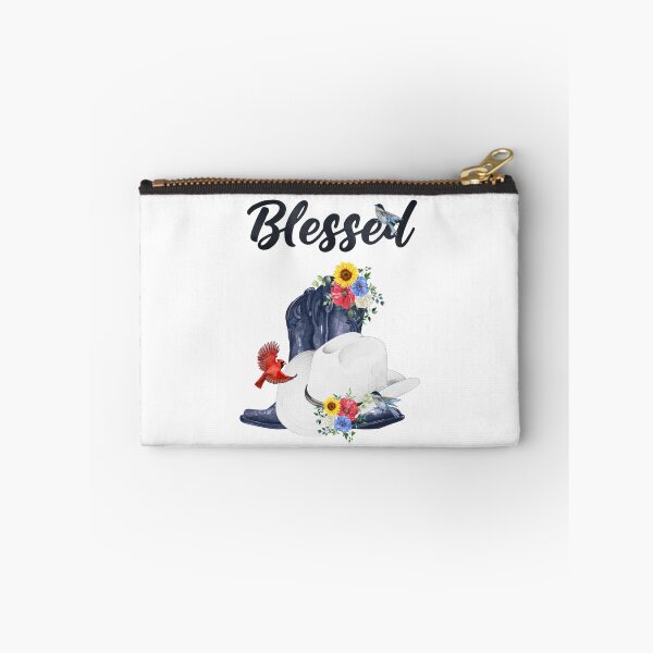 Item preview, Blessed with Cowboy Boots/Hat, Wildflowers & Birds designed and sold by JeweledDesigns.