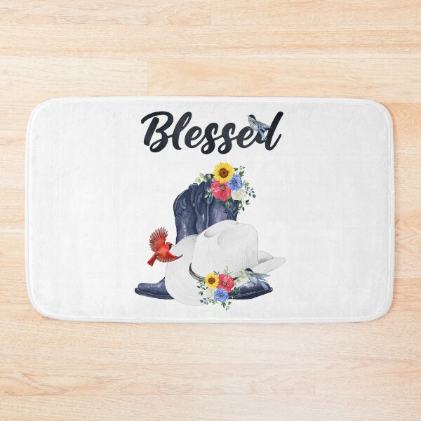 Item preview, Blessed with Cowboy Boots/Hat, Wildflowers & Birds designed and sold by JeweledDesigns.
