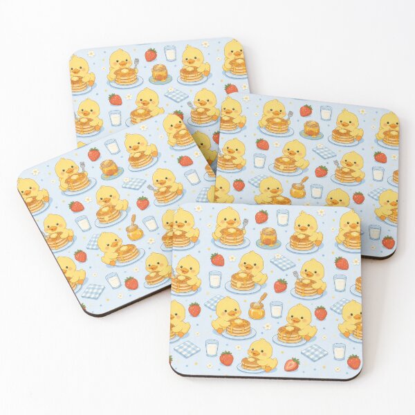 Item preview, Duckling Pancake Breakfast Kawaii Pattern designed and sold by Soft Berry Studio.