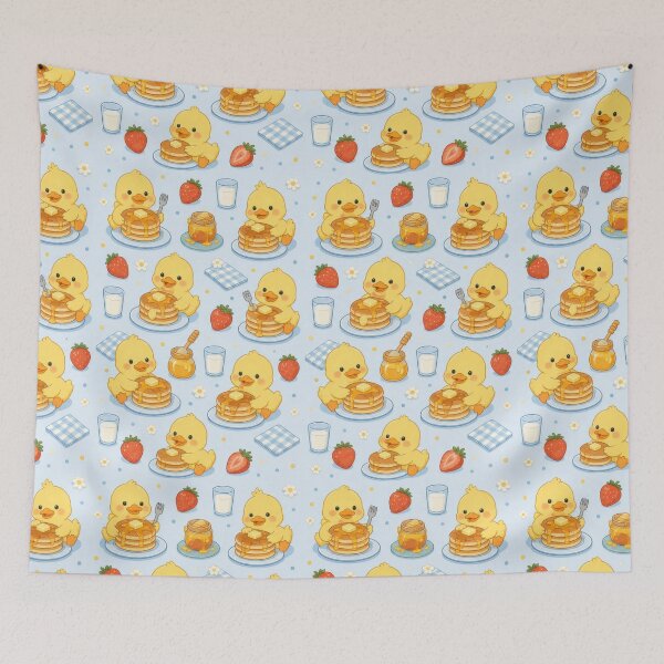Item preview, Duckling Pancake Breakfast Kawaii Pattern designed and sold by Soft Berry Studio.