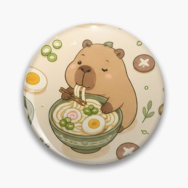Item preview, Capybara Udon Bowl Kawaii Pattern designed and sold by Soft Berry Studio.