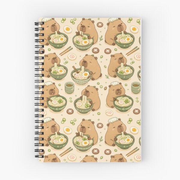 Item preview, Capybara Udon Bowl Kawaii Pattern designed and sold by Soft Berry Studio.