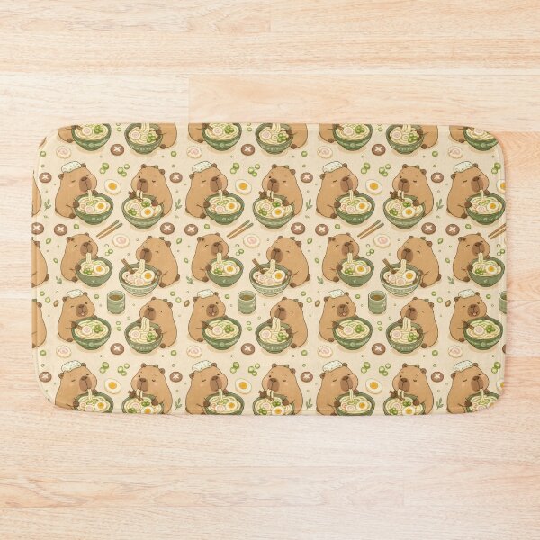 Item preview, Capybara Udon Bowl Kawaii Pattern designed and sold by Soft Berry Studio.