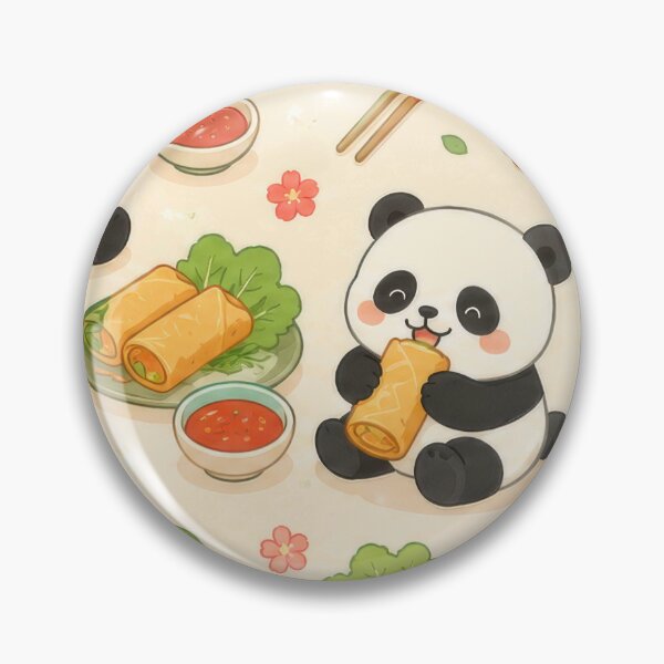 Item preview, Panda Spring Roll Kawaii Pattern designed and sold by Soft Berry Studio.
