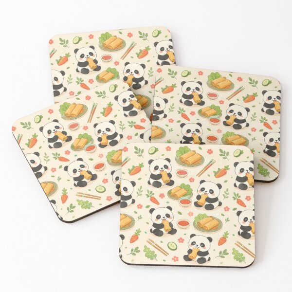 Item preview, Panda Spring Roll Kawaii Pattern designed and sold by Soft Berry Studio.