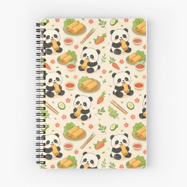Item preview, Panda Spring Roll Kawaii Pattern designed and sold by Soft Berry Studio.