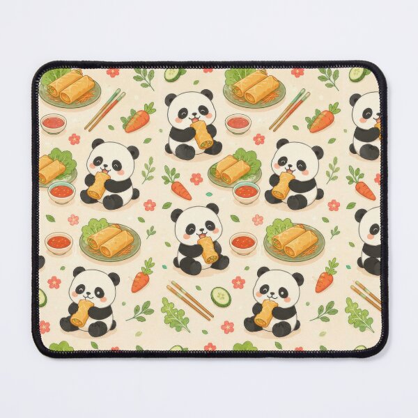Item preview, Panda Spring Roll Kawaii Pattern designed and sold by Soft Berry Studio.