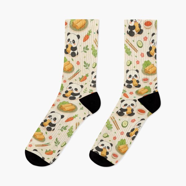 Item preview, Panda Spring Roll Kawaii Pattern designed and sold by Soft Berry Studio.