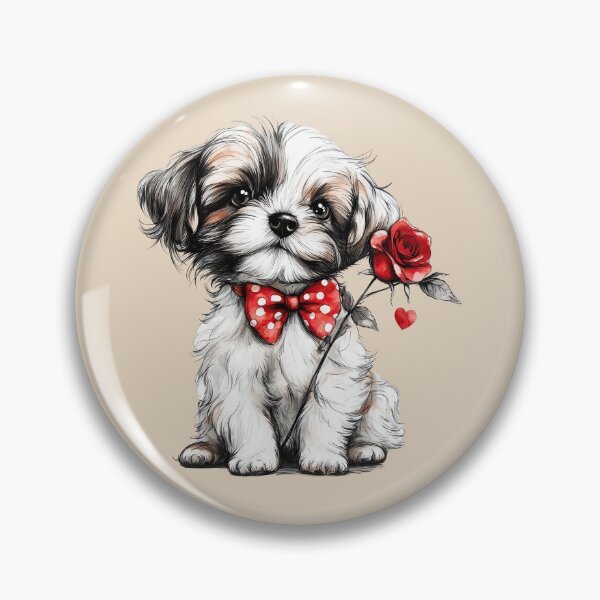 Item preview, Sweet Shih Tzu with a Rose designed and sold by Erika Kaisersot.