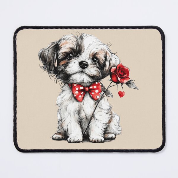 Item preview, Sweet Shih Tzu with a Rose designed and sold by Erika Kaisersot.