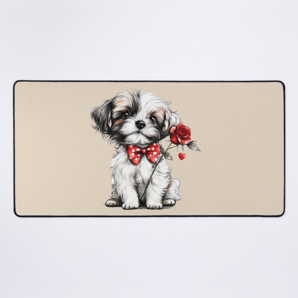 Item preview, Sweet Shih Tzu with a Rose designed and sold by Erika Kaisersot.
