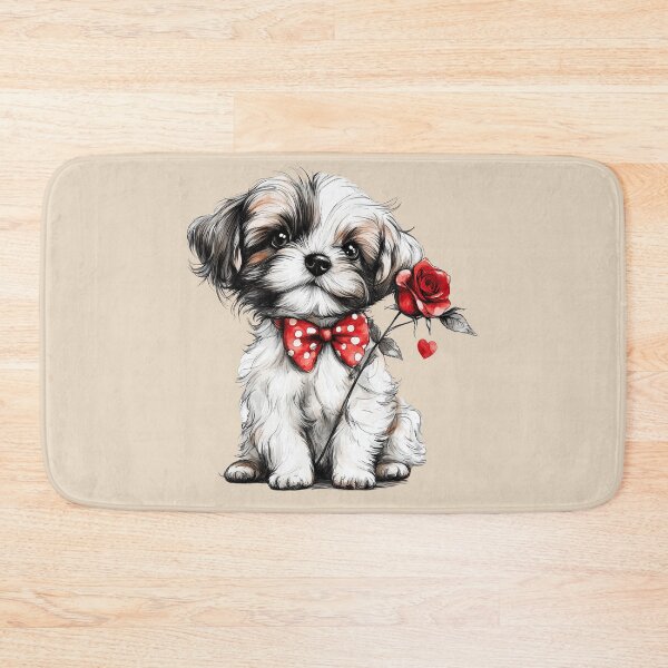 Item preview, Sweet Shih Tzu with a Rose designed and sold by Erika Kaisersot.