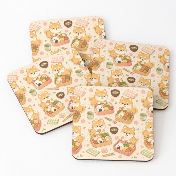 Item preview, Shiba Inu Bento Box Kawaii Pattern designed and sold by Soft Berry Studio.