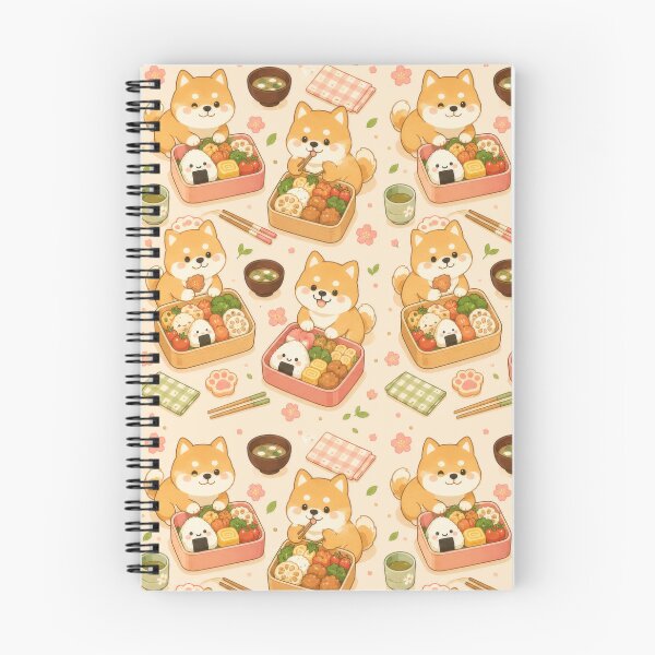Item preview, Shiba Inu Bento Box Kawaii Pattern designed and sold by Soft Berry Studio.
