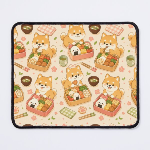 Item preview, Shiba Inu Bento Box Kawaii Pattern designed and sold by Soft Berry Studio.