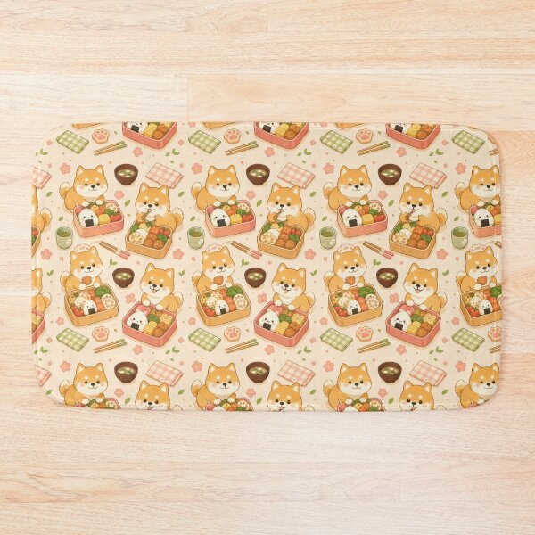 Item preview, Shiba Inu Bento Box Kawaii Pattern designed and sold by Soft Berry Studio.