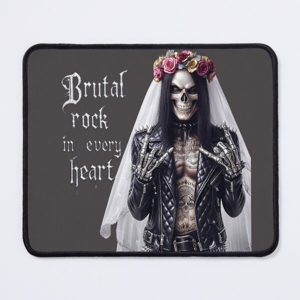 Item preview, Brutal Rock Skeleton Bride Tattoo designed and sold by Voodoo Store Paranormal Collections.
