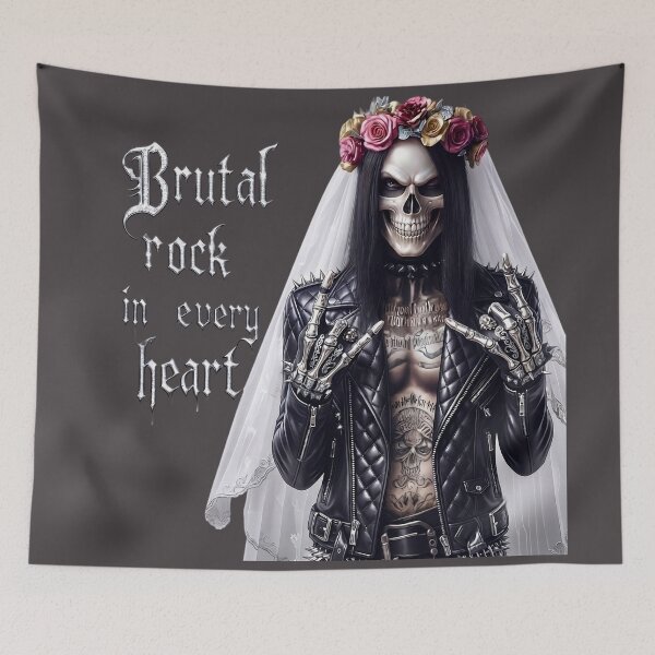 Item preview, Brutal Rock Skeleton Bride Tattoo designed and sold by Voodoo Store Paranormal Collections.