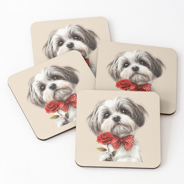 Item preview, Shih Tzu with a Red Rose designed and sold by Erika Kaisersot.