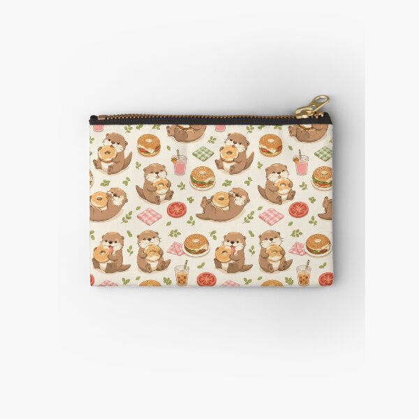 Item preview, Otter Bagel Brunch Kawaii Pattern designed and sold by Soft Berry Studio.