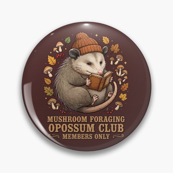 Item preview, Mushroom Foraging Opossum Club Members Only - Cute Cottagecore Opossum Reading Book Autumn Leaves designed and sold by PrettyCrypt.