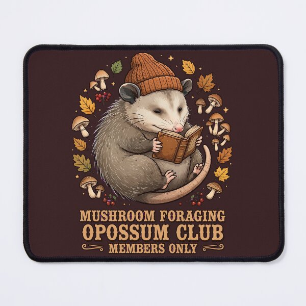 Item preview, Mushroom Foraging Opossum Club Members Only - Cute Cottagecore Opossum Reading Book Autumn Leaves designed and sold by PrettyCrypt.