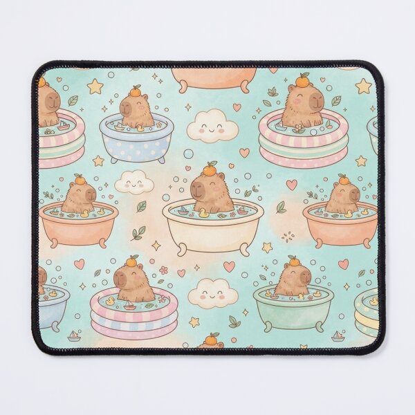 Item preview, Cute Capybara Bath Time Seamless designed and sold by LenNo9881.