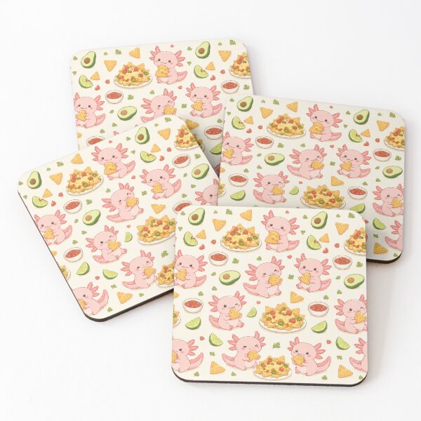 Item preview, Axolotl Nachos Kawaii Pattern designed and sold by Soft Berry Studio.