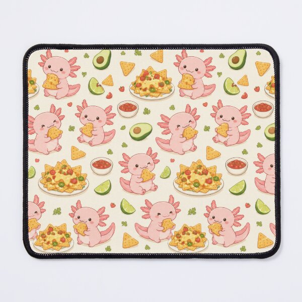Item preview, Axolotl Nachos Kawaii Pattern designed and sold by Soft Berry Studio.