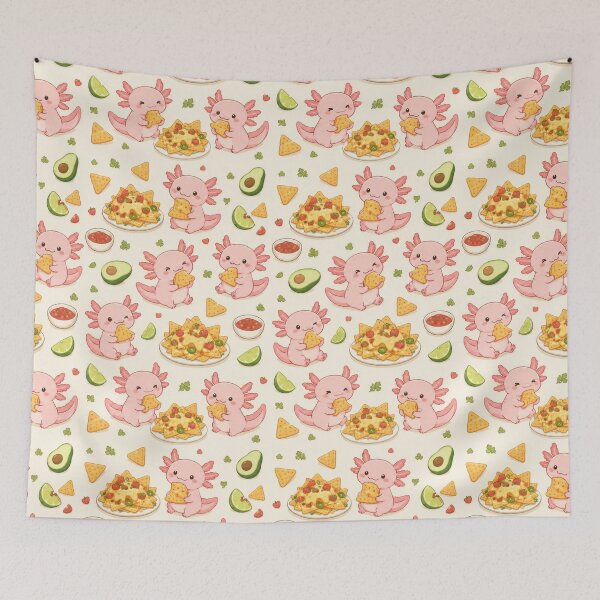 Item preview, Axolotl Nachos Kawaii Pattern designed and sold by Soft Berry Studio.