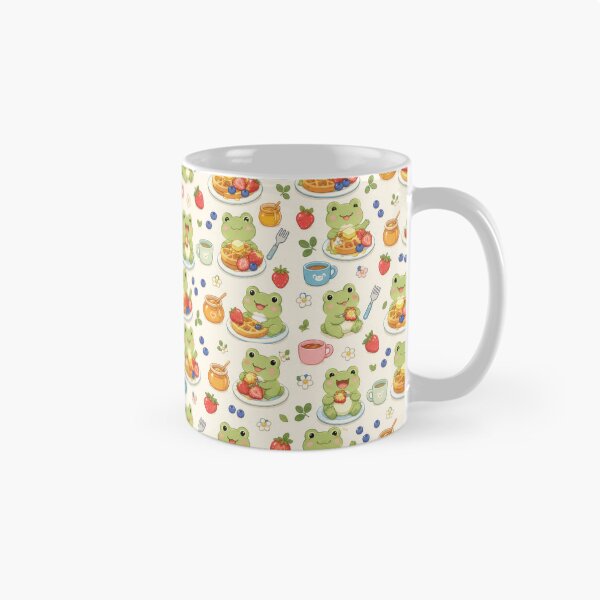 Item preview, Frog Waffle Breakfast Kawaii Pattern designed and sold by Soft Berry Studio.