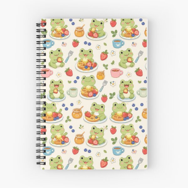 Item preview, Frog Waffle Breakfast Kawaii Pattern designed and sold by Soft Berry Studio.