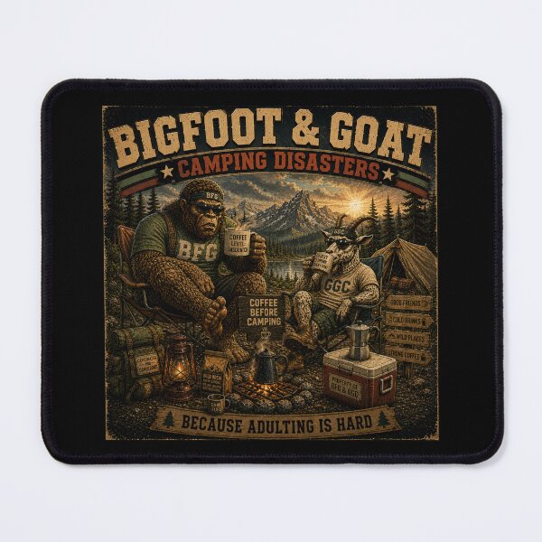 Item preview, Bigfoot And Goat Coffee Before Camping Funny Outdoor Adventure designed and sold by NicheBloom.