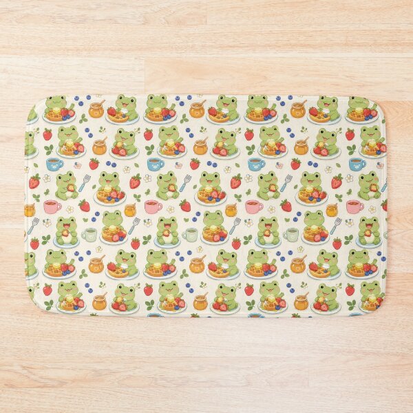 Item preview, Frog Waffle Breakfast Kawaii Pattern designed and sold by Soft Berry Studio.
