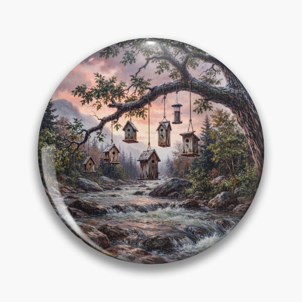 Item preview, Country Mountain Stream Bird Houses designed and sold by Home Decor Art.