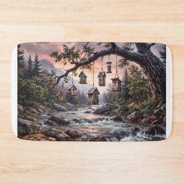 Item preview, Country Mountain Stream Bird Houses designed and sold by Home Decor Art.
