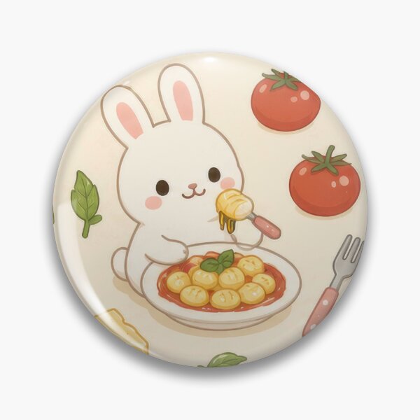 Item preview, Bunny Gnocchi Dinner Kawaii Pattern designed and sold by Soft Berry Studio.